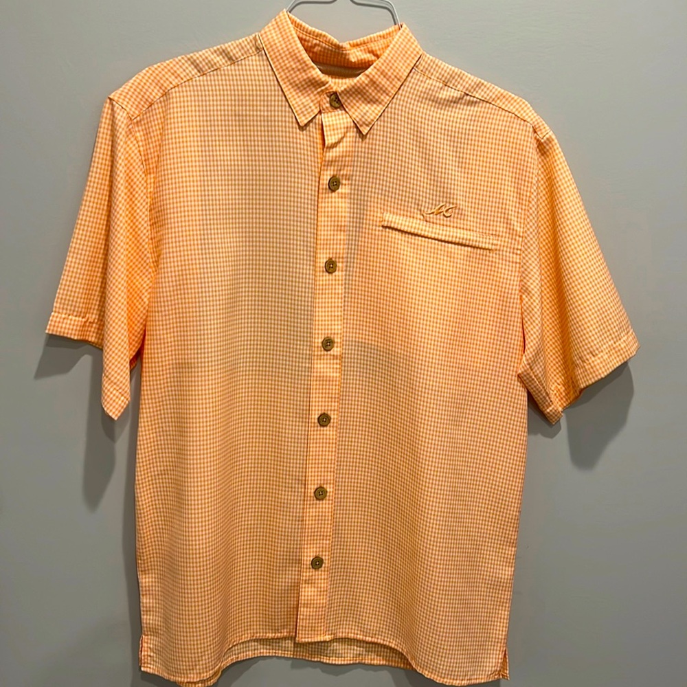 Mojo Sportswear Company short sleeve button up shirt - Orange Size M NWOT